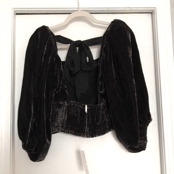 FP Marie Velvet Open Back tie Top M NWT - Picture 6 of 10